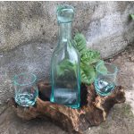 Olvasztott Üveg Fa Alátéten- Whiskey Szett