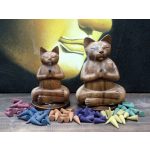 Faragott Fa Füstölő Égető - Közepes Jóga Macska