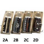 Férfias Karkötő Szettek - Bőr és Fém