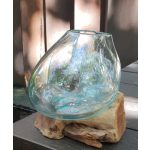 Olvasztott Üveg Fa Alátéten - Közepes Tál