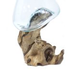 Olvasztott Üveg Fa Alátéten - Közepes Tál