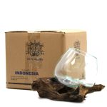 Olvasztott Üveg Fa Alátéten - Közepes Tál