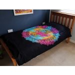 Egyszemélyes Pamut Ágytakaró- Fekete Hamsa