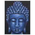 Buddha Festmény - Kék Brokát Hatás 60x80cm