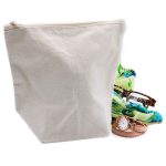 Natúr pamutvászon piperetáska Közepes (18x20x10 cm)