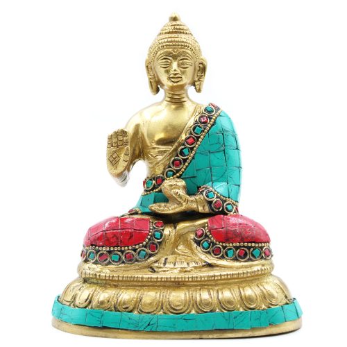 Bronz Buddha Szobor - Áldás - 15cm