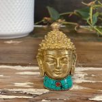 Bronz Buddha Szobor - Közepes Fej - 8 cm