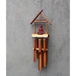 Bambusz Szélcsengő - Natúr - Barna Buddha - 6-os