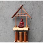 Bambusz Szélcsengő - Natúr - Barna Buddha - 6-os