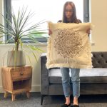 Lótusz Mandala Párnahuzat - 45x45cm - bronz