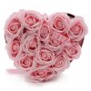 Rózsaszín Rózsa Szappanvirágok szív (13db) 