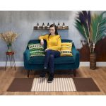 Indiai Pamut Szőnyeg - 70x170cm - Sötétbarna-Bézs