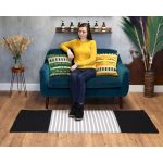 Indiai Pamut Szőnyeg - 70x170cm - Fekete-Szürke