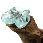 Olvasztott Üveg Fa Alátéten - Hármas Gyertyatartó