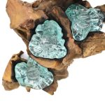 Olvasztott Üveg Fa Alátéten - Ötös Gyertyatartó