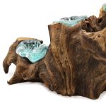 Olvasztott Üveg Fa Alátéten - Ötös Gyertyatartó