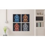 4-es szett Buddha Fej - Homok 30x30cm