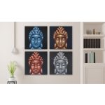 4-es szett Buddha Fej - Homok 40x40cm
