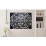 Szürke Buddha Mandala - Brokát Részlet 4db 30x40cm