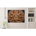 Arany Buddha Mandala - Brokát Részlet 4db 30x40cm