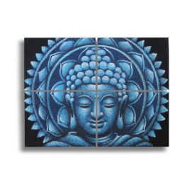Kék Buddha Mandala - Brokát Részlet 4db 30x40cm