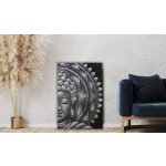 Szürke Feles Buddha Mandala 60x80cm