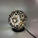 Boho Kagyló Lámpa - Barna Gömbölyű - 15cm