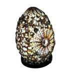 Boho Kagyló Lámpa - Barna Ovális - 15cm