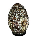Boho Kagyló Lámpa - Barna Ovális - 20cm