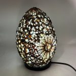 Boho Kagyló Lámpa - Barna Ovális - 20cm