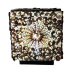 Boho Kagyló Lámpa - Barna Négyzet - 15cm