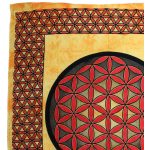 Kétszemélyes Pamut Ágytakaró-Falidísz-Az Élet Virága-Narancs