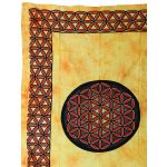 Egyszemélyes Pamut Ágytakaró-Falidísz-Az Élet Virága-Narancs