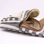 Vászon Cross-Body Táska - Fekete és Fehér