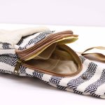 Vászon Cross-Body Táska - Fekete és Fehér