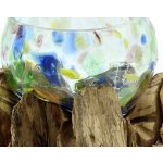 Színes Üveg Fa Alátéten-Kicsi Tál