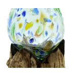 Színes Üveg Fa Alátéten-Közepes Tál