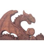 Két Sárkány Faragott Falidísz - 40x15cm