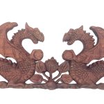 Két Sárkány Faragott Falidísz - 40x15cm