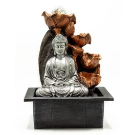 Szoba Szökőkút - 35cm - Ezüst Buddha