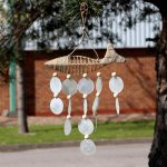 Raffia Hal és Natúr Capiz Szélcsengő