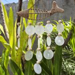 Raffia Hal és Natúr Capiz Szélcsengő