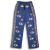 Nomád Sari Nadrág - Kék és Arany Kézi Festésű Evil Eye Design (M/L)