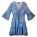 Nomád Sari Strandruha - Tengerkék és Aranyhal Design (M/L)