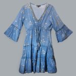 Nomád Sari Strandruha - Tengerkék és Aranyhal Design (M/L)