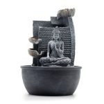 Szoba Szökőkút - 19x19x28cm - Buddha, lótusz és vízesés