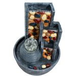 Szoba Szökőkút -19x19x28cm - Kerti fal kristálygolyóval