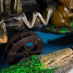 Szoba Szökőkút -30x20x35cm - Elefántok, kristálygolyó,világítás és malom