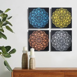 4-es szett  Mandala - Brokát Részlet 30x30cm