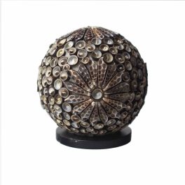Boho Kagyló Lámpa - Barna Gömbölyű - 15cm